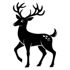 Reindeer vector clean black silhouette design white background