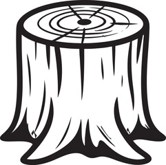 Tree Stump Icon in Black | Vector Silhouette Clipart Design