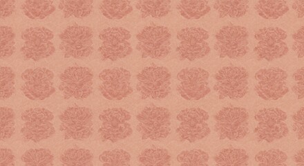 Repeating Floral Pattern in Peach Tones Textured Background.