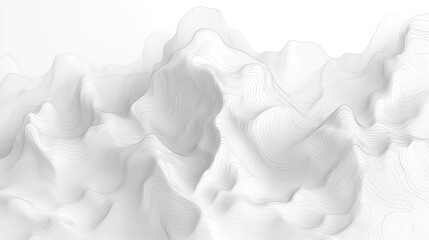 Abstract White Mountains, Topographic Lines, Minimalist Background