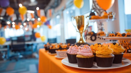 Halloween Office Cupcake Contest with Trophy