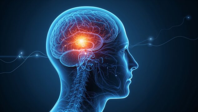 Human Brain Anatomy A Detailed 3D Illustration of Neurological Structures - Powered by Adobe