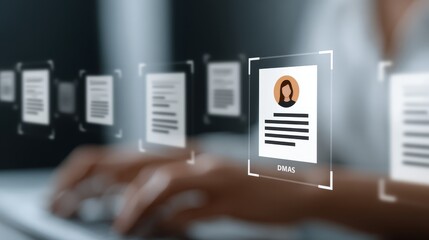 Boosting productivity, efficient person working on a computer with document open on the screen.