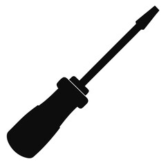 Screwdriver vector clean black silhouette design white background