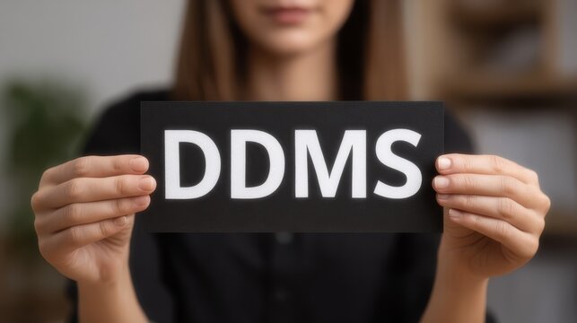 Woman confidently displays ddms card, empowering financial management and secure transactions.
