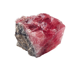Rough, pink mineral specimen.  Crystalline structure