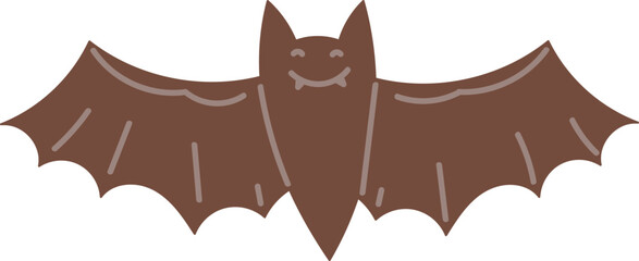 Smiling Bat with Outstretched Wings
