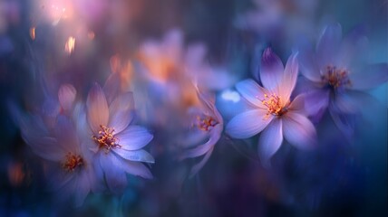 Ethereal blooms in dreamlike hues. AI image
