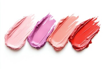 Lipstick swatches on white background. AI generated