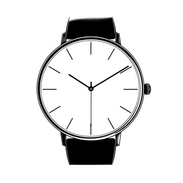 Clssic minimalist wristwatch with black strap and white dial featuring clean lines and no extra embellishments