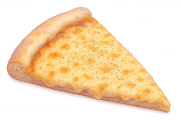 Fototapeta premium Cheesy pizza slice featuring four different cheeses, sprinkled with oregano, isolated on transparent backdrop