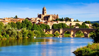 Fototapeta premium Picturesque European town by a river