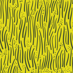 Seamless Pattern with Brush Strokes and Dots – Grass Meadow Inspired Hand-Drawn Texture for fabric, textile design, men’s and women’s clothing, fashion accessories, packaging, or wallpapers 