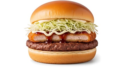Japanese Style Crispy Fried Chicken Burger.