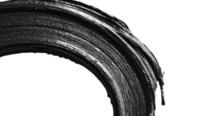 Abstract circular brushstroke in grayscale