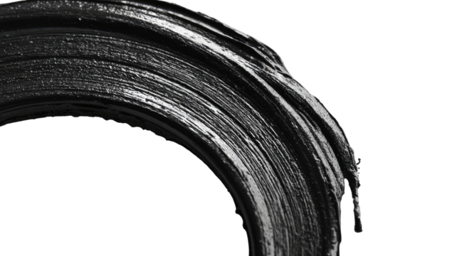 Abstract circular brushstroke in grayscale