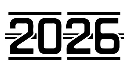 Bold modern 2026 typography design marking future year celebrations and projections