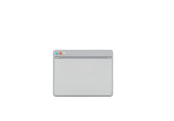 Isolated blank browser window, simple gray rectangle, minimal web mockup for interface design