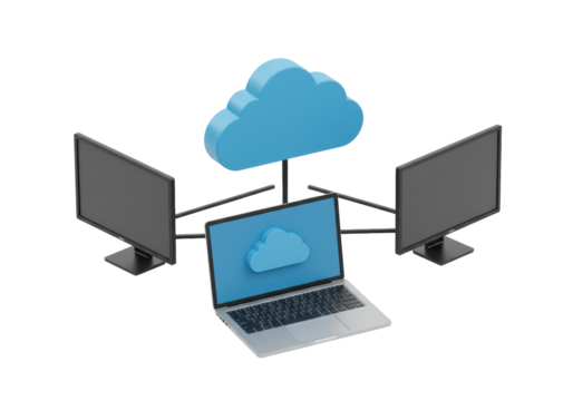 Isolated Cloud Computing Network with Desktop PC Computers and Laptop for IT Solutions