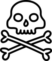 Skull and Crossbones Outline Symbol