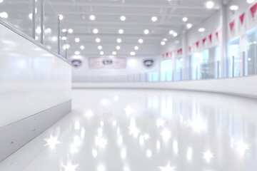 Indoor ice rink, bright, modern, empty
