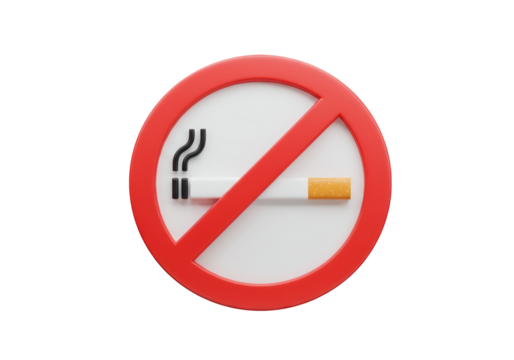 Isolated illustration of a no smoking sign, warning people not to smoke in a certain area