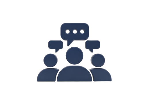 Isolated Group Communication Icon Illustration, Online Meeting, Conference, Collaboration