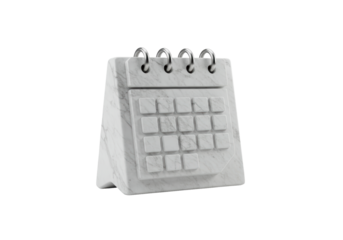 Isolated desk calendar made from marble, reminder for appointments and events, planner