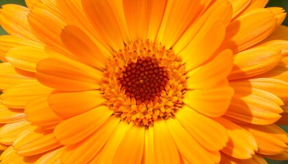 Close-up of a vibrant orange flower.  Detailed petals, central disc