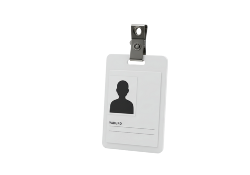 Isolated ID badge with clip for identification, security, or corporate access purposes