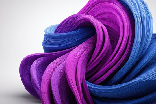 Abstract swirling shapes in vibrant purple and blue