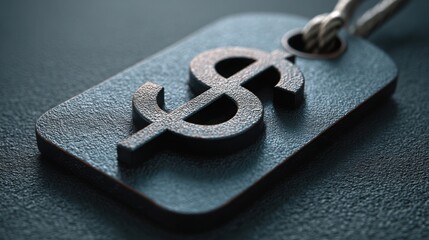 Metal keychain with open tag casting dollar sign shadow for concept of hidden pricing and financial transparency