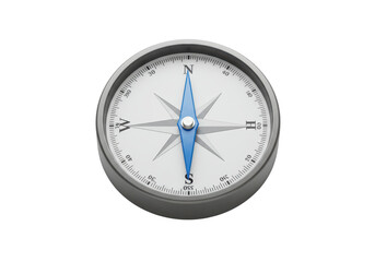 Isolated Compass facing North for Navigation and Direction Guidance in Exploration and Travel