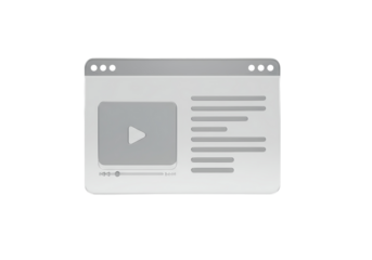 Isolated media player template with video window for graphic design mockups. Vector.