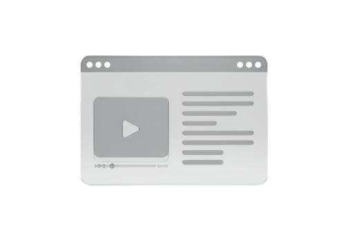 Isolated media player template with video window for graphic design mockups. Vector.