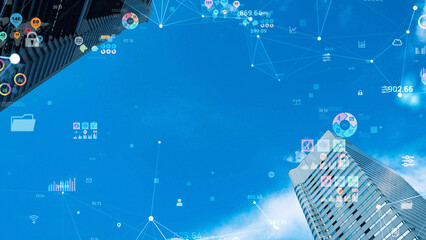 business, graph, chart, network, society, city, economy, management, finance, analysis, data, investment, asset management, future, blue sky, change, fluctuation, policy, politics, administration, inv