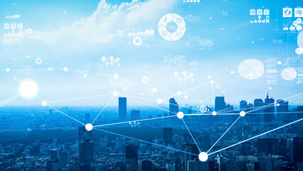 Modern society and environmental technology concept