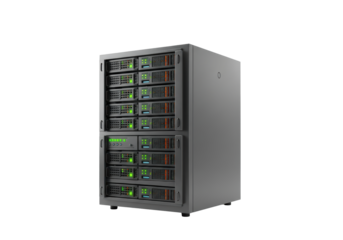 Isolated Server Rack in Data Center Offering Hosting and Cloud Storage Services Solution