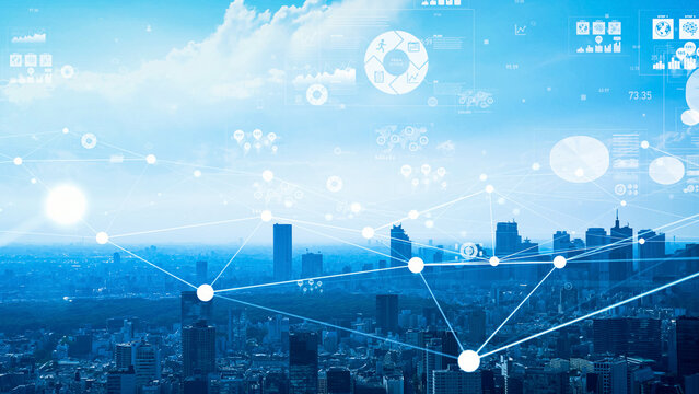 Modern society and environmental technology concept - Powered by Adobe