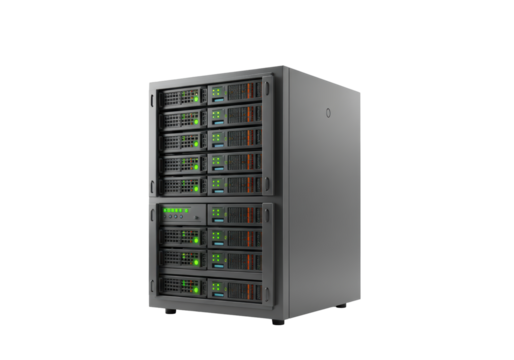 Isolated Server Rack in Data Center Offering Hosting and Cloud Storage Services Solution