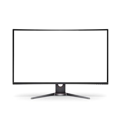 Naklejka premium Modern flat screen monitor isolated on white background for computer use
