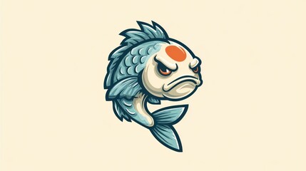 Angry fish illustration graphic