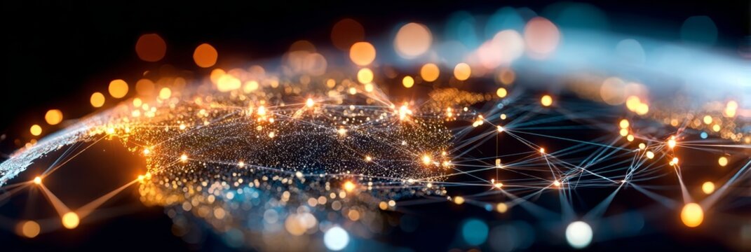 Innovative Digital Technology Landscape with Global Connections and Data Exchange in Modern Business