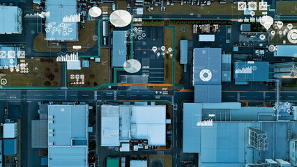 factory, graph, chart, industry, statistics, data, economy, management, business, administration, surveying, design, building, real estate, warehouse, distribution, logistics, ict, dx, document, marke