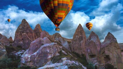 hot air balloon over cappadocia turkey