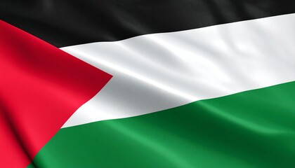 Obraz premium Palestinian national flag with Pan-Arab colors, symbolizing unity, independence, and cultural identity