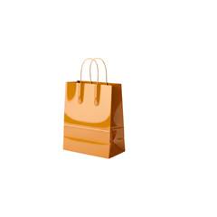 A small orange shopping bag - Transparent Background