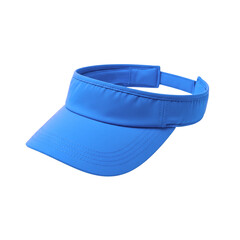 A blue vise hat with a white stitching on the side - Transparent Background