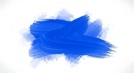 Bold Blue Brush Stroke Design.