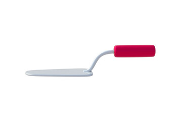 Plastering trowel isolated on white background. Tool for repair. Side view. 3d render